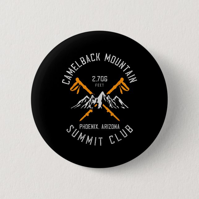 Camelback Mountain Hiking Phoenix Arizona  Button (Front)