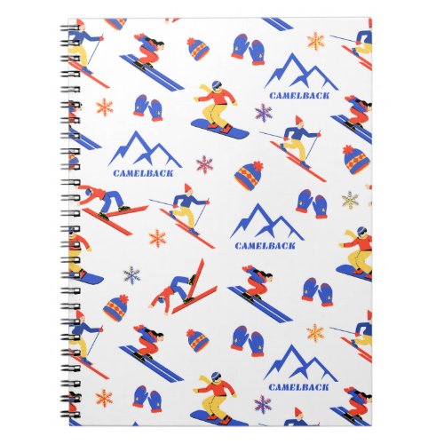 Camelback Pennsylvania Ski Snowboard Pattern Notebook