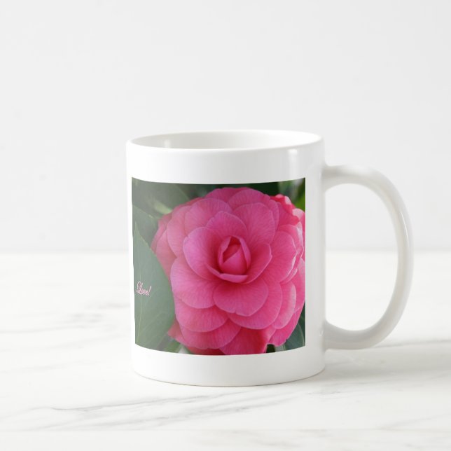 Camelia, Pink, with love! Coffee Mug (Right)