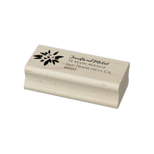 Camellia and Greenery Simple Elegant Wedding Rubber Stamp