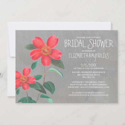 Camellia Bridal Shower Invitations