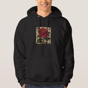 Camellia Flower Blooming With Bees Around Graphic Hoodie