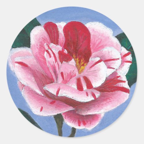 Camellia Flower Painting Classic Round Sticker