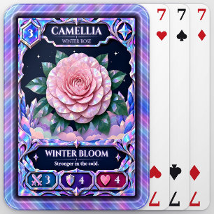 Camellia Flower, Rainbow Foil Art Poker Cards