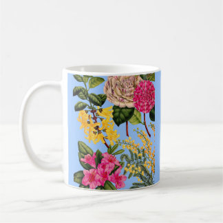 camellia, forsythia, rhododendron and acacia coffee mug