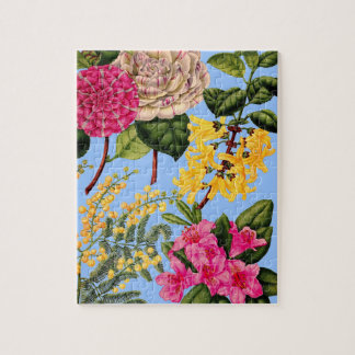 camellia, forsythia, rhododendron and acacia jigsaw puzzle