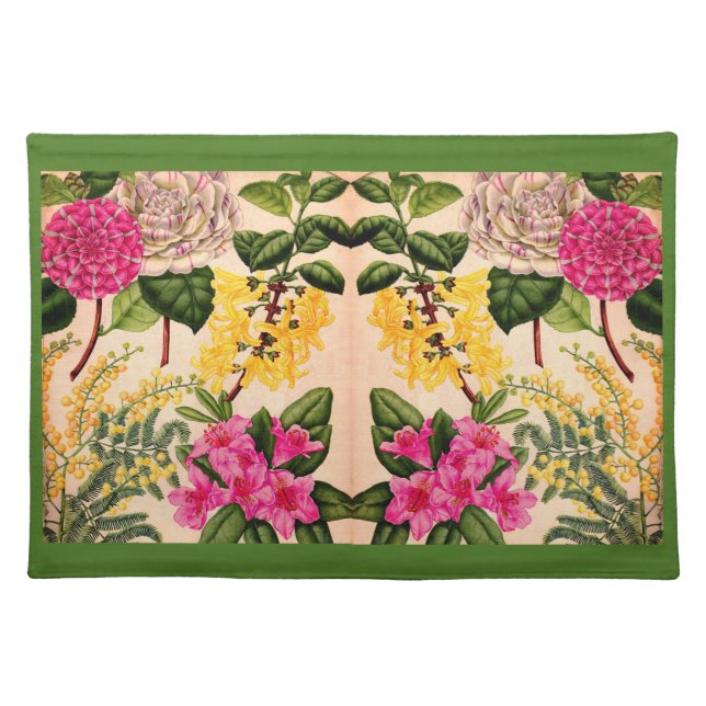camellia, forsythia, rhododendron and acacia placemat (Front)