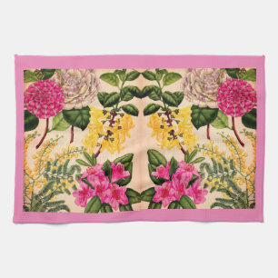 camellia, forsythia, rhododendron and acacia towel