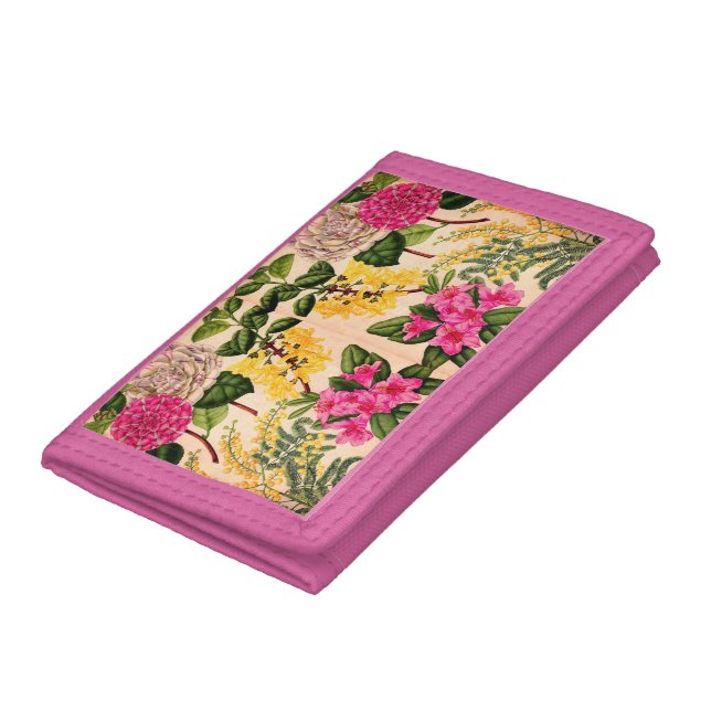 camellia, forsythia, rhododendron and acacia trifold wallet (Bottom)