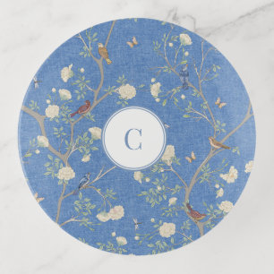 Camellia Garden Breeze Blue Chinoiserie Trinket Tray