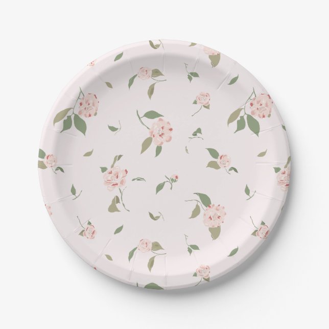 Camellia Garden Paper Plates (Front)