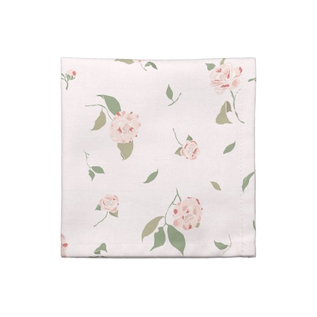 Camellia Garden Soft Pink Cloth Napkin (Quarter Fold)