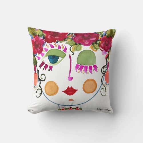 Camellia _ Gypsy Garden Girl Cotton Pillow