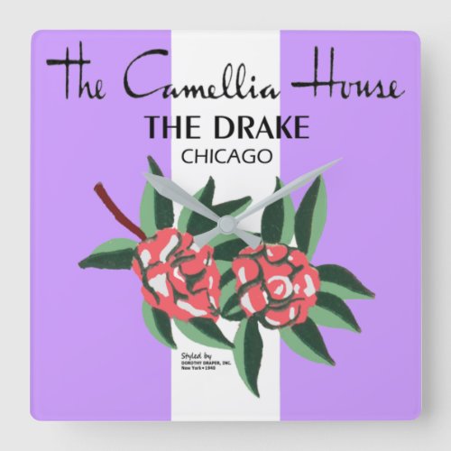 Camellia House Drake Hotel Chicago 1940_1977 Square Wall Clock