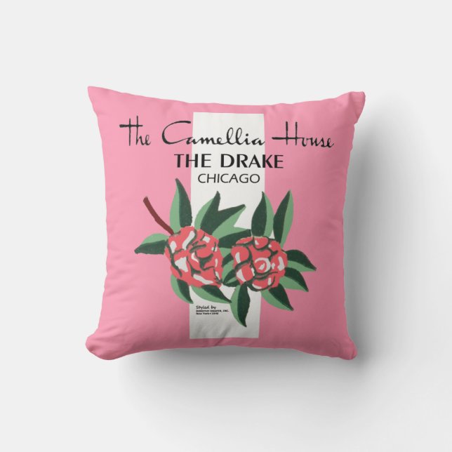 Camellia House, Drake Hotel, Chicago; 1940-1977 T- Throw Pillow (Front)