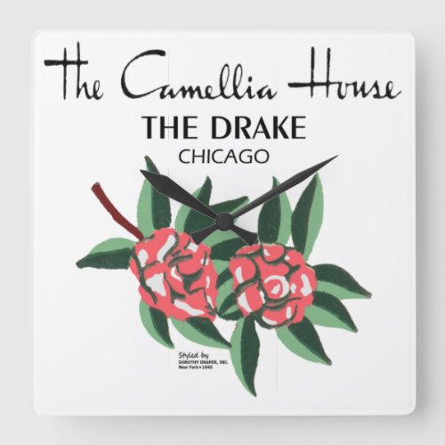 Camellia House Drake Hotel Chicago IL Square Wall Clock