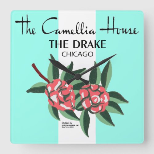 Camellia House Drake Hotel Chicago IL Square Wall Clock