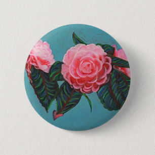 Camellia Japonica Sky Pinback Button