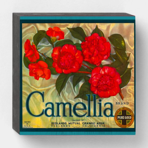 Camellia Oranges packing label Wooden Box Sign