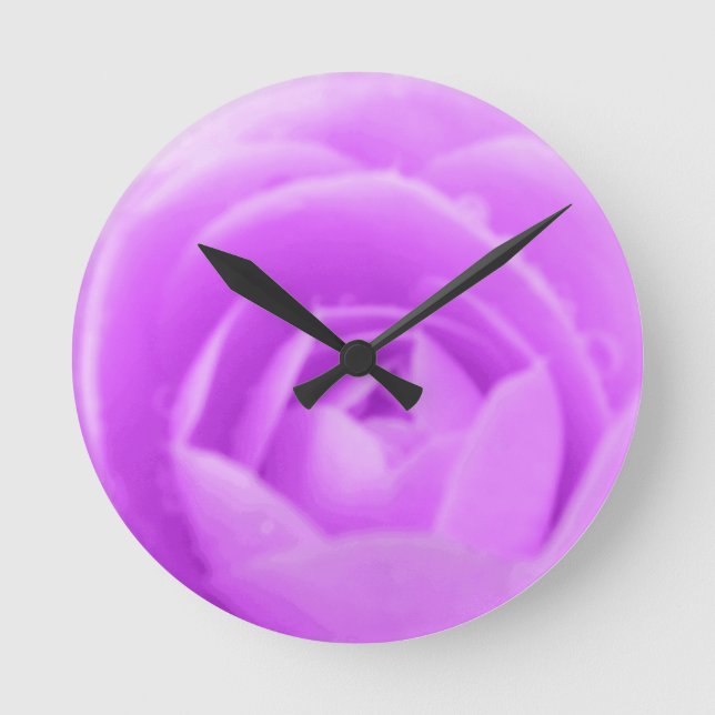 Camellia Purple Wall Clock (Front)