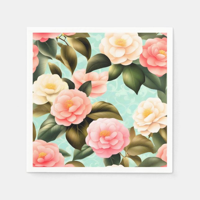 Camellia Retro Pastel Napkins (Front)