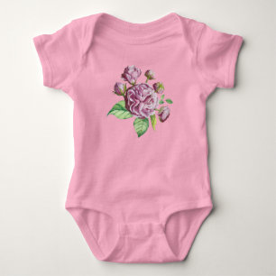 Camellia Rose Garden Flowers Baby Bodysuit