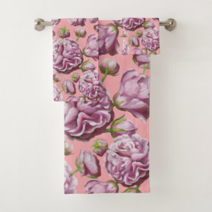 Camellia Rose Garden Flowers  Bath Towel Set