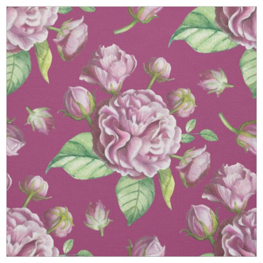 Camellia Rose Garden Flowers Fabric