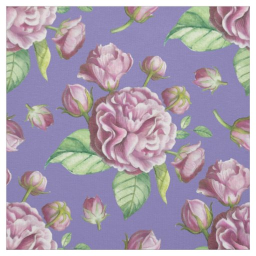 Camellia Rose Garden Flowers Fabric