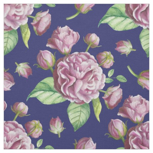 Camellia Rose Garden Flowers Fabric