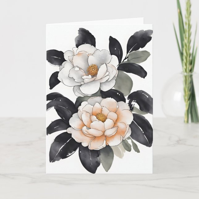 Camellia - Watercolor flowers Card (Front)