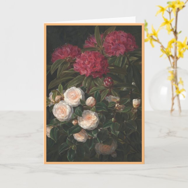 Camellias And Rhododendrons Card (Yellow Flower)
