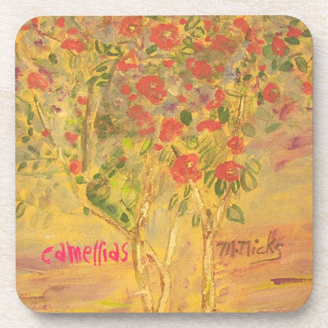 camellias sketch drink coaster (Front)
