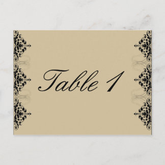 Camelot Gold with Black Scrolls Table Number