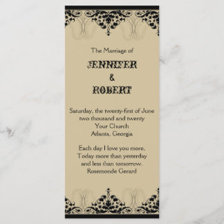Camelot Gold with Black Scrolls Wedding Program