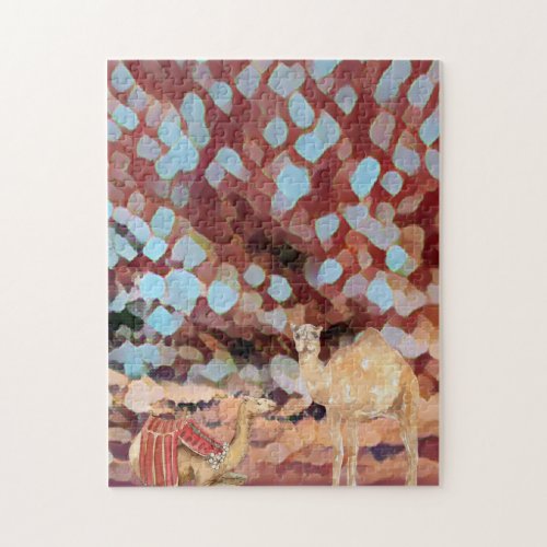 Camels at Dawn or Dusk Jigsaw Puzzle