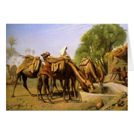 "Camels At the Trough", by Jean Leon Gerome (Front Horizontal)