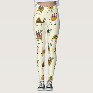 Camels Caravan Decorative Seamless Pattern Leggings