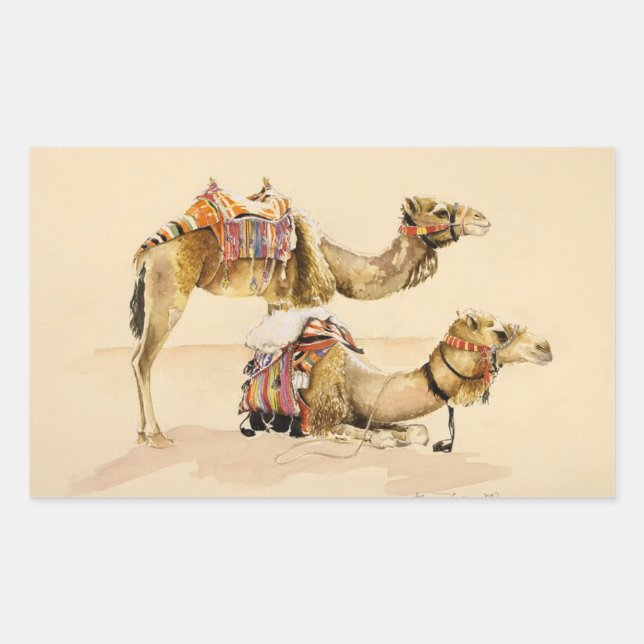 Camels from Petra 2007 Rectangular Sticker (Front)