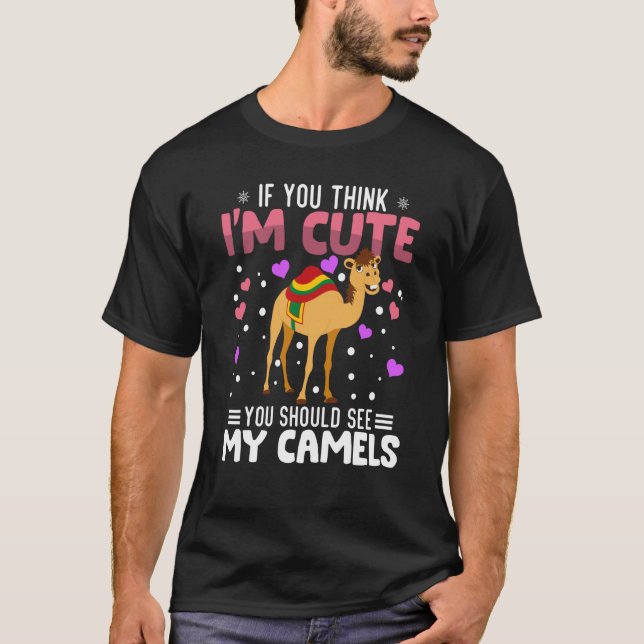 Camels Heart Valentine's Day Animal For Womens Kid T-Shirt (Front)