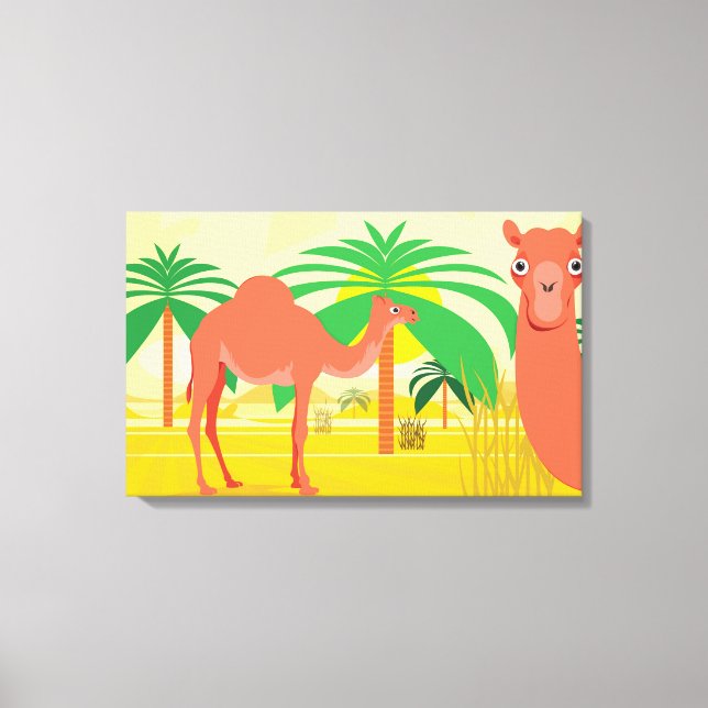 Camels illustration canvas print (Front)