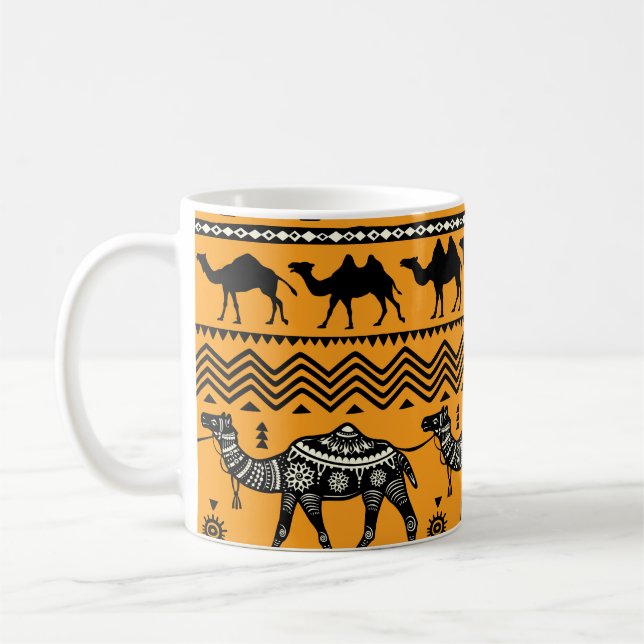 Camels Illustration Seamless Pattern Design. Coffee Mug (Left)