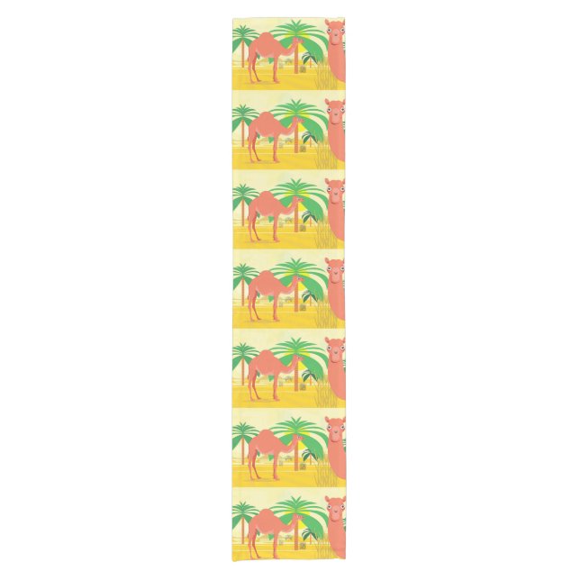 Camels illustration short table runner (Front)