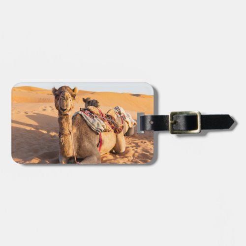 Camels in Oman desert Luggage Tag