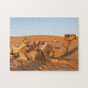 Camels in Oman Wahiba desert Jigsaw Puzzle