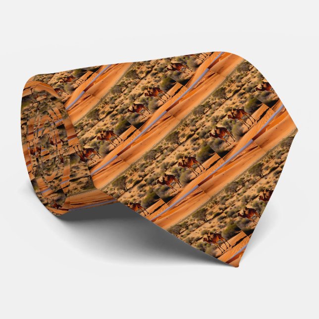 Camels In The Australian Outback, Neck Tie (Rolled)