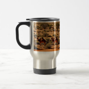 Camels In The Australian Outback, Travel Mug