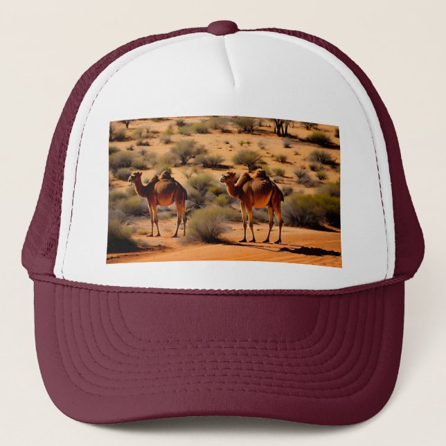 Camels In The Australian Outback, Truckers Hat (Front)
