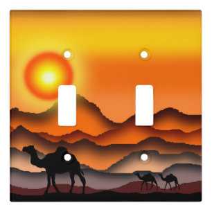 Camels Light Switch Cover Sunset Desert