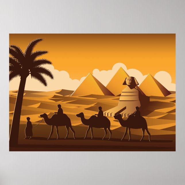 Camels pass Pyramid Poster (Front)